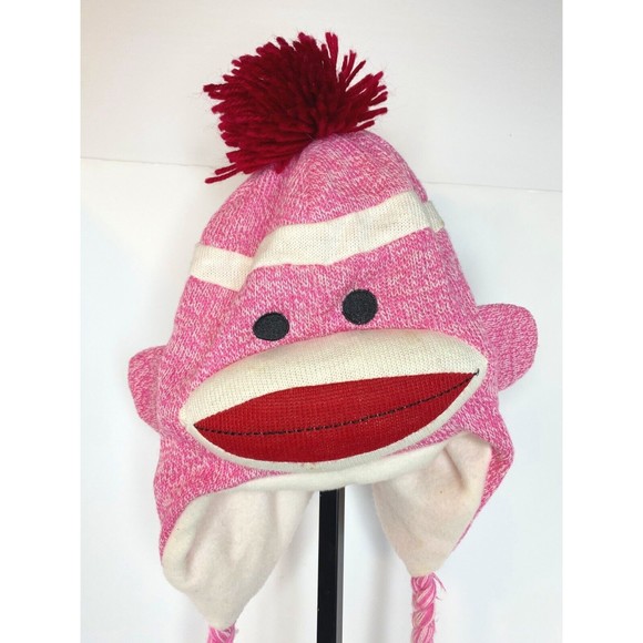 Original Sock Monkey Hat Pink Ages 3 and Up Plushland - Picture 2 of 16